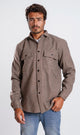 o203049-LONG-SLEEVE FLANNEL SHIRT - DARK GREY