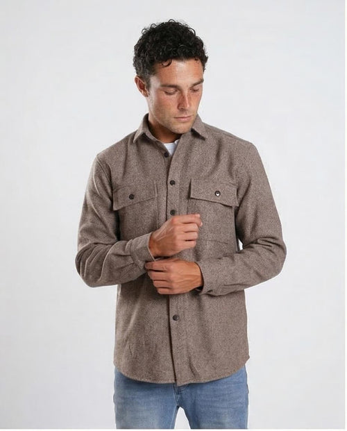 Ravin | Cotton-Rich Utility Overshirt – Earth Brown - o203049