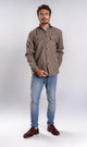 o203049-LONG-SLEEVE FLANNEL SHIRT - DARK GREY