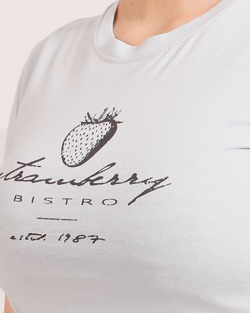 Ravin Strawberry Bistro Graphic Baby Tee - Ice Blue - O203062