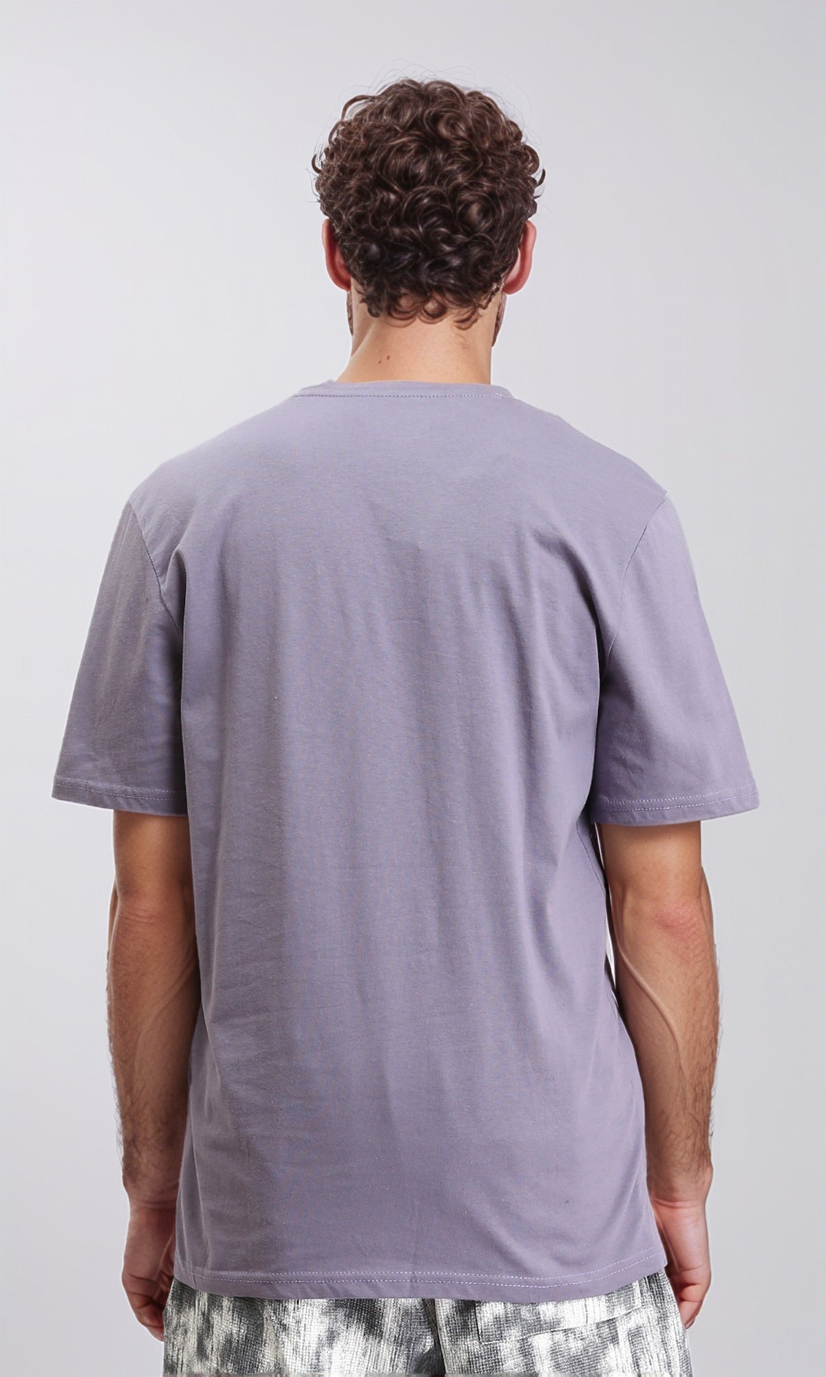 O203075 - Round Neck Solid Basic Tee - Dusty Lavender