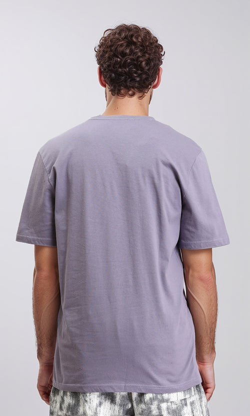 O203075 - Round Neck Solid Basic Tee - Dusty Lavender