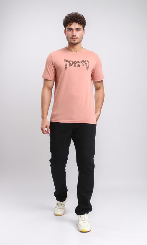 O203077 - Crew Neck Printed Cotton Tee - Dark Simon