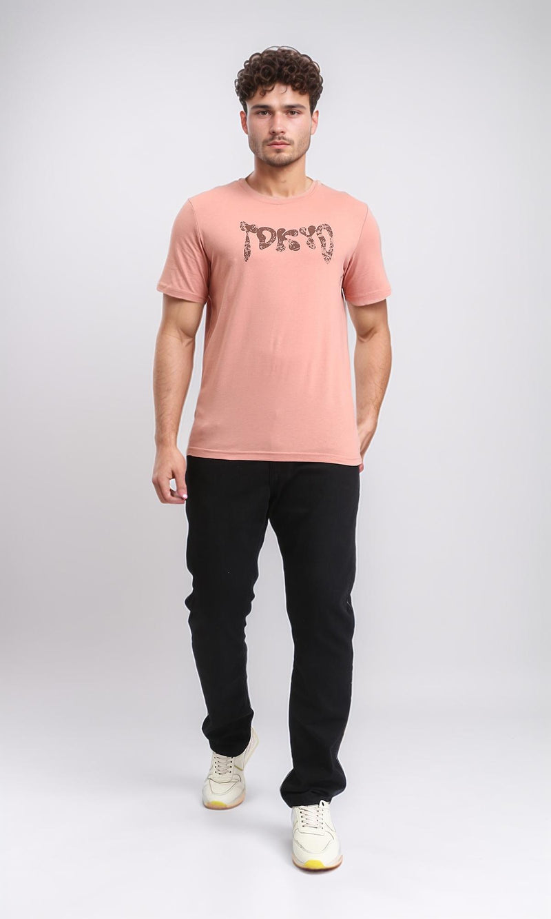 O203077 - Crew Neck Printed Cotton Tee - Dark Simon