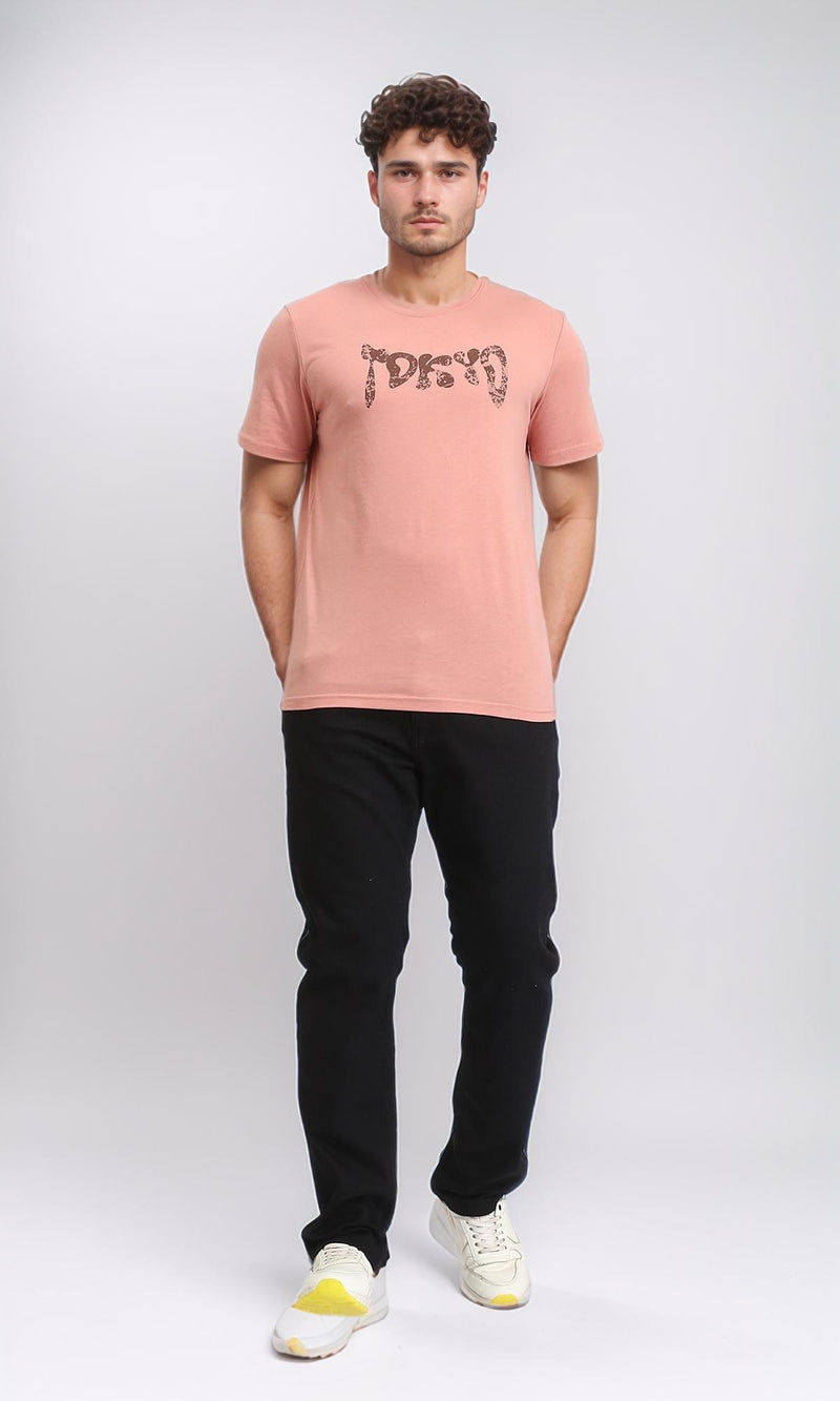 O203077 - Crew Neck Printed Cotton Tee - Dark Simon