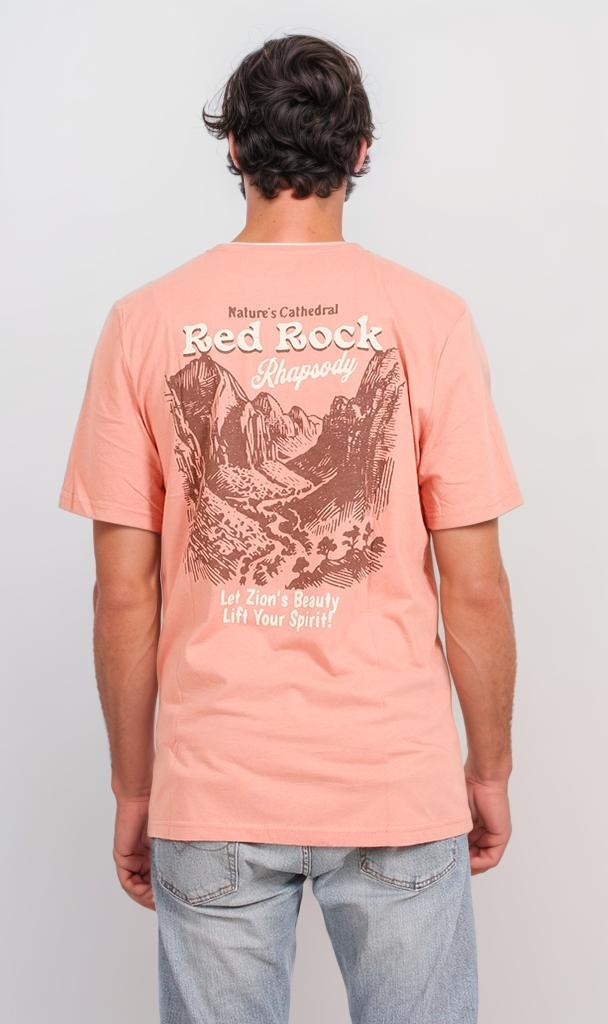O203080 - Red Rock Canyon Graphic T-Shirt – Peach