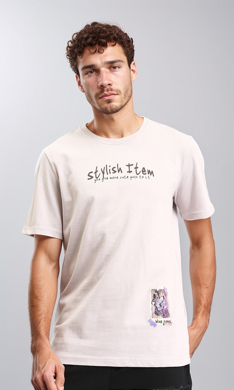 O203081 - "Stylish Team" Short Sleeves Slip On Tee - Light Beige