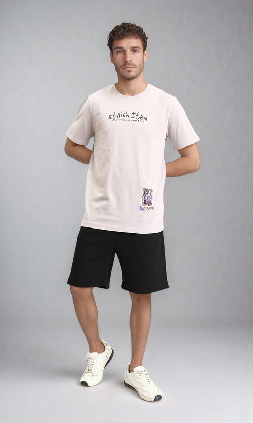 O203081 - "Stylish Team" Short Sleeves Slip On Tee - Light Beige