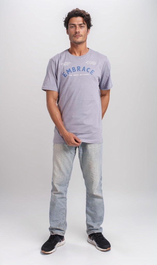 Ravin Men's Grey Graphic 'Embrace' T-Shirt