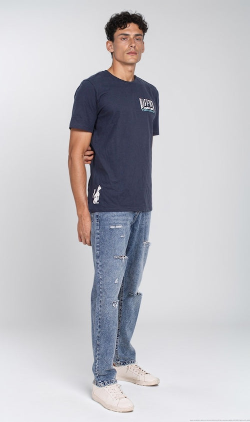 o203086 - Pharaoh Warrior Graphic T-Shirt - Navy Blue