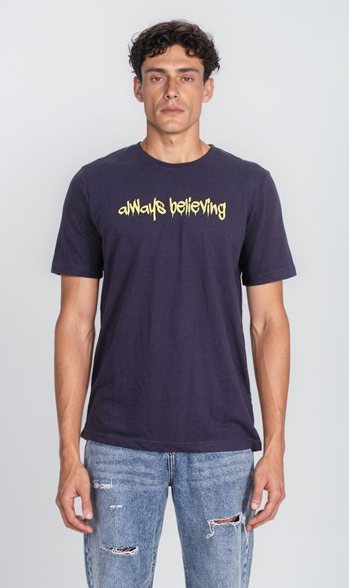 o203087 - Always Believing Graphic Tee - Dark Navy