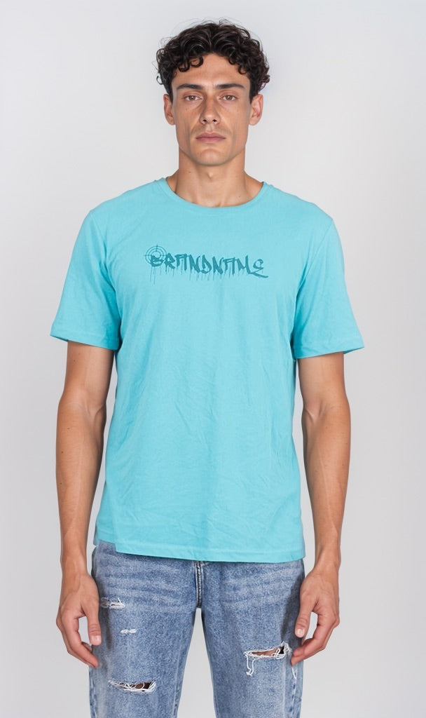 O203090 - Sky Blue Printed T-Shirt - Urban Statement