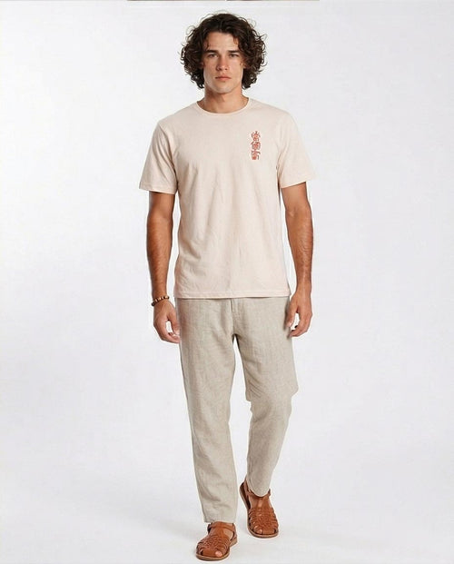 تي شيرت رافين دراجون سوشي بجرافيك كبير الحجم - ملابس الشارع بخط ياباني - تي شيرت بوهو عصري بيج - O203093