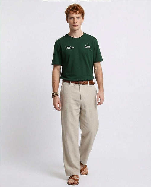 تيشيرت رجالي من رافين بتصميم Urban Wildflower - لون أخضر داكن - ملابس الشارع - O203096