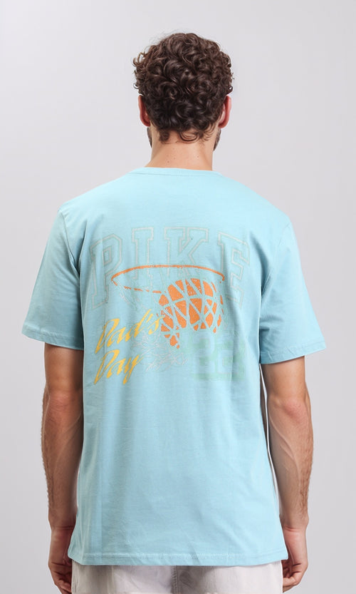 O203101 - Printed "Pike" Short Sleeves Tee - Light Sky Blue