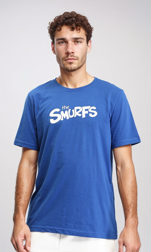 O203103 - "The Smurfs" Slip On Regular Fit Tee - Dark Blue