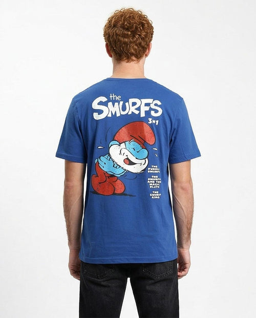 Ravin x السنافر تي شيرت قطن بقصة عادية مطبوع 3 في 1 – أزرق داكن - O203103