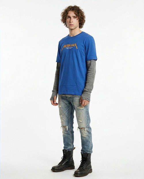 Ravin Men's Metallica Graphic Band Tee – Royal Blue 100% Cotton – O203104
