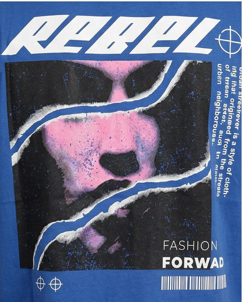 Ravin Rebel Graphic Streetwear T-Shirt – Royal Blue – O203105