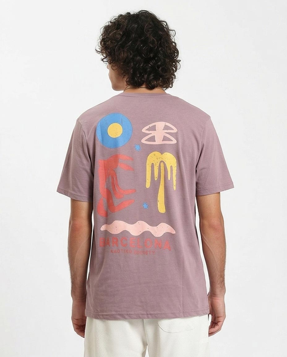 Ravin | Barcelona Abstract Graphic Tee in Dusty Rose - O203107