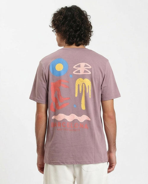 Ravin | Barcelona Abstract Graphic Tee in Dusty Rose - O203107