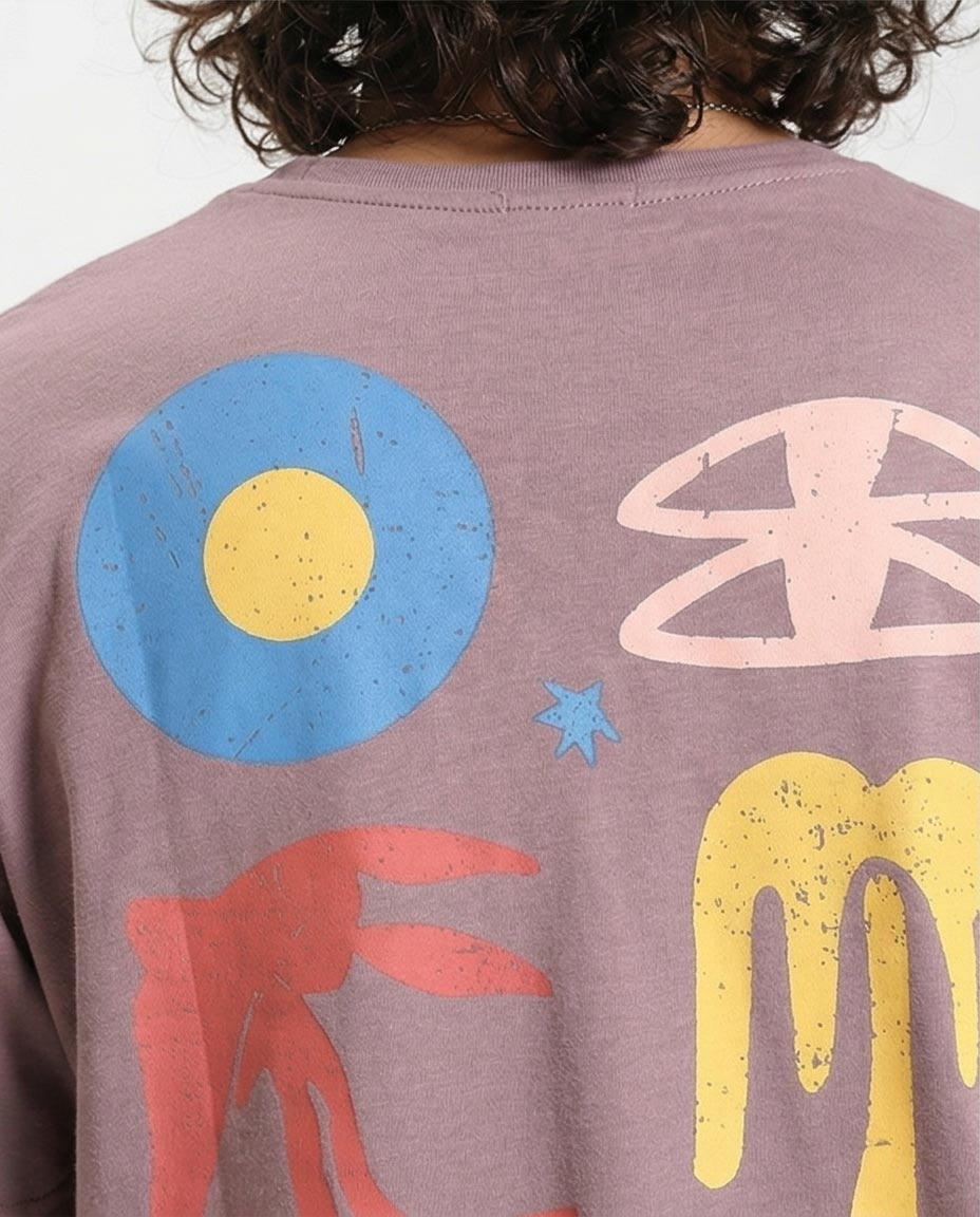 Ravin | Barcelona Abstract Graphic Tee in Dusty Rose - O203107