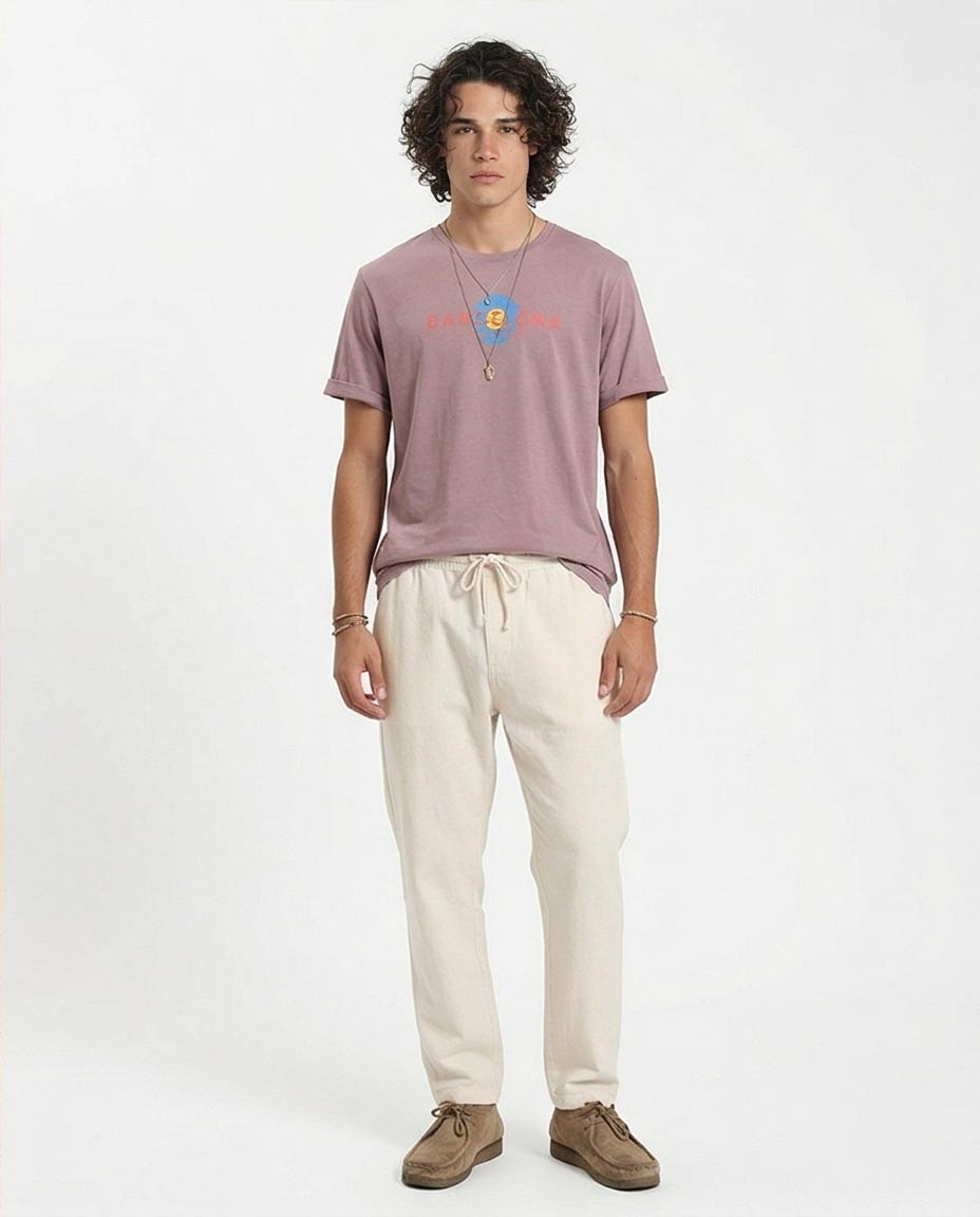 Ravin | Barcelona Abstract Graphic Tee in Dusty Rose - O203107