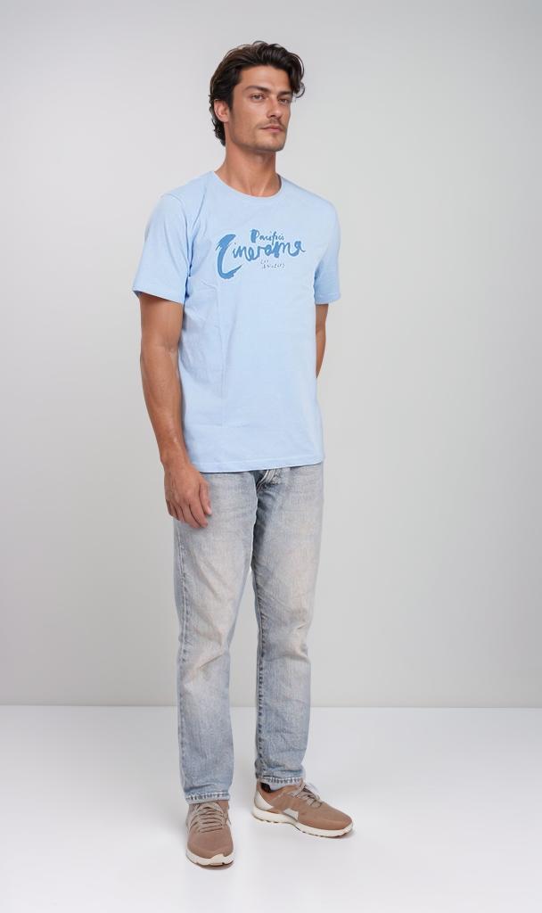 O203115 - Graphic Cotton T-Shirt – Light Blue
