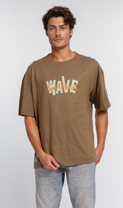 O203119 - Graphic Surf T-Shirt – Olive Green