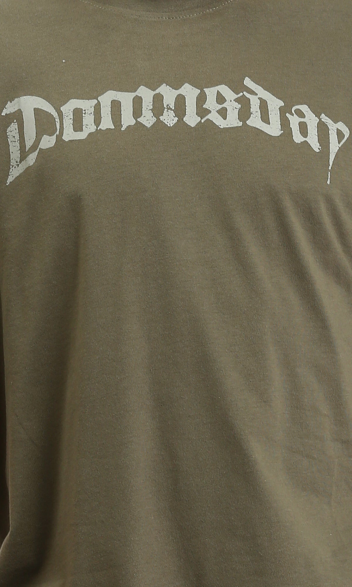 O203120 - Printed Elbow Sleeves Casual Tee - Dark Olive