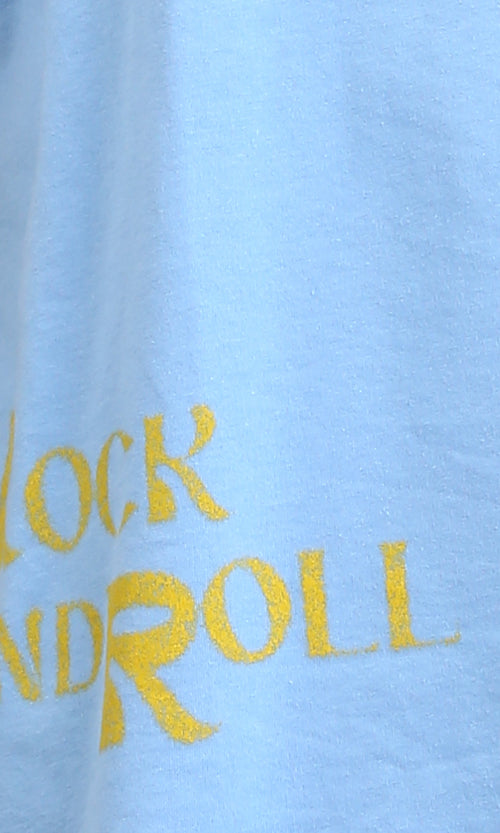 O203122 - Relaxed Fit Printed Cotton Tee - Light Blue