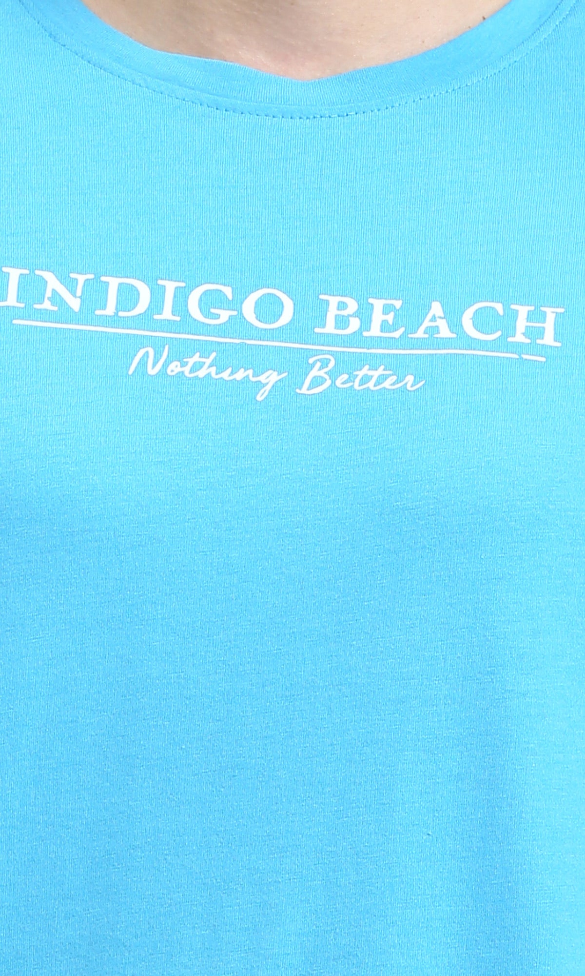 O203123 - Slip On Relaxed Elbow Sleeves Tee - Turquoise