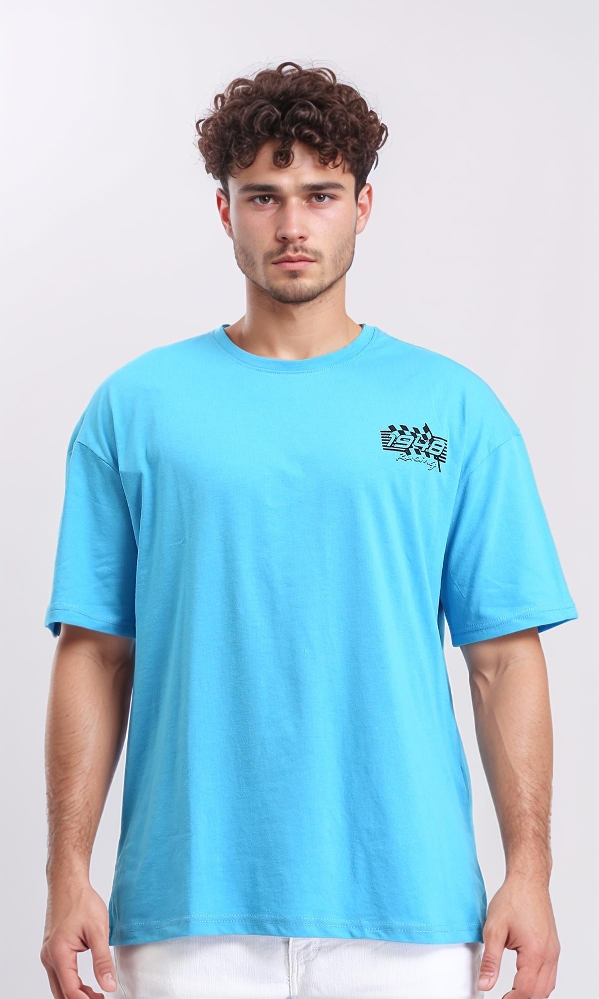 Retro Car Graphic T-Shirt - Sky Blue