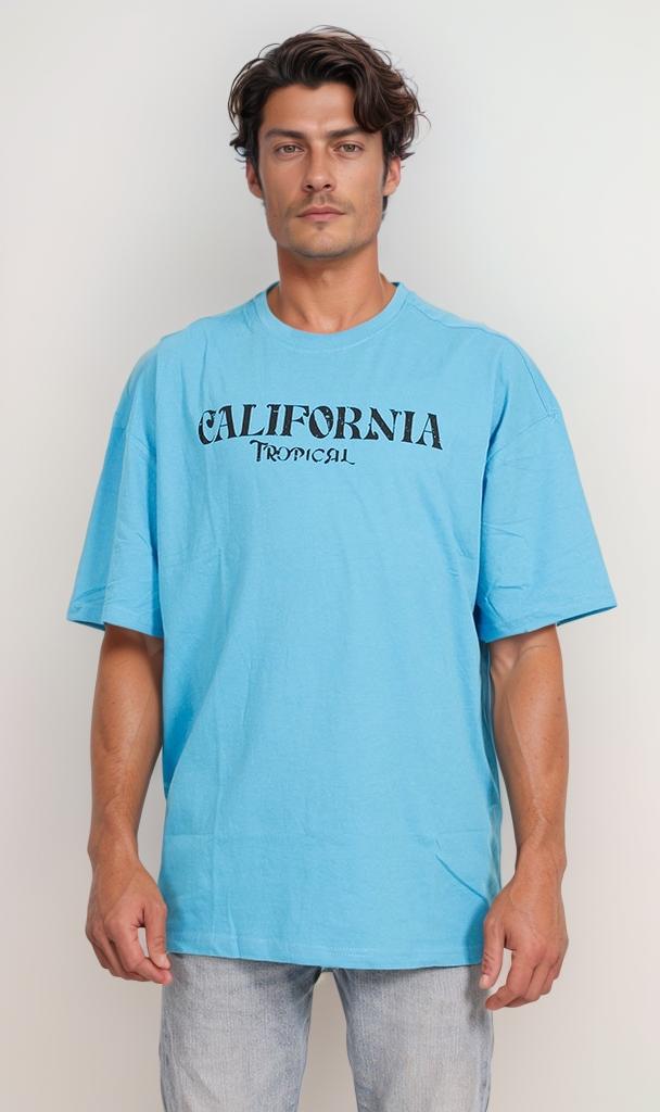 California Graphic Oversized T-Shirt - Sky Blue