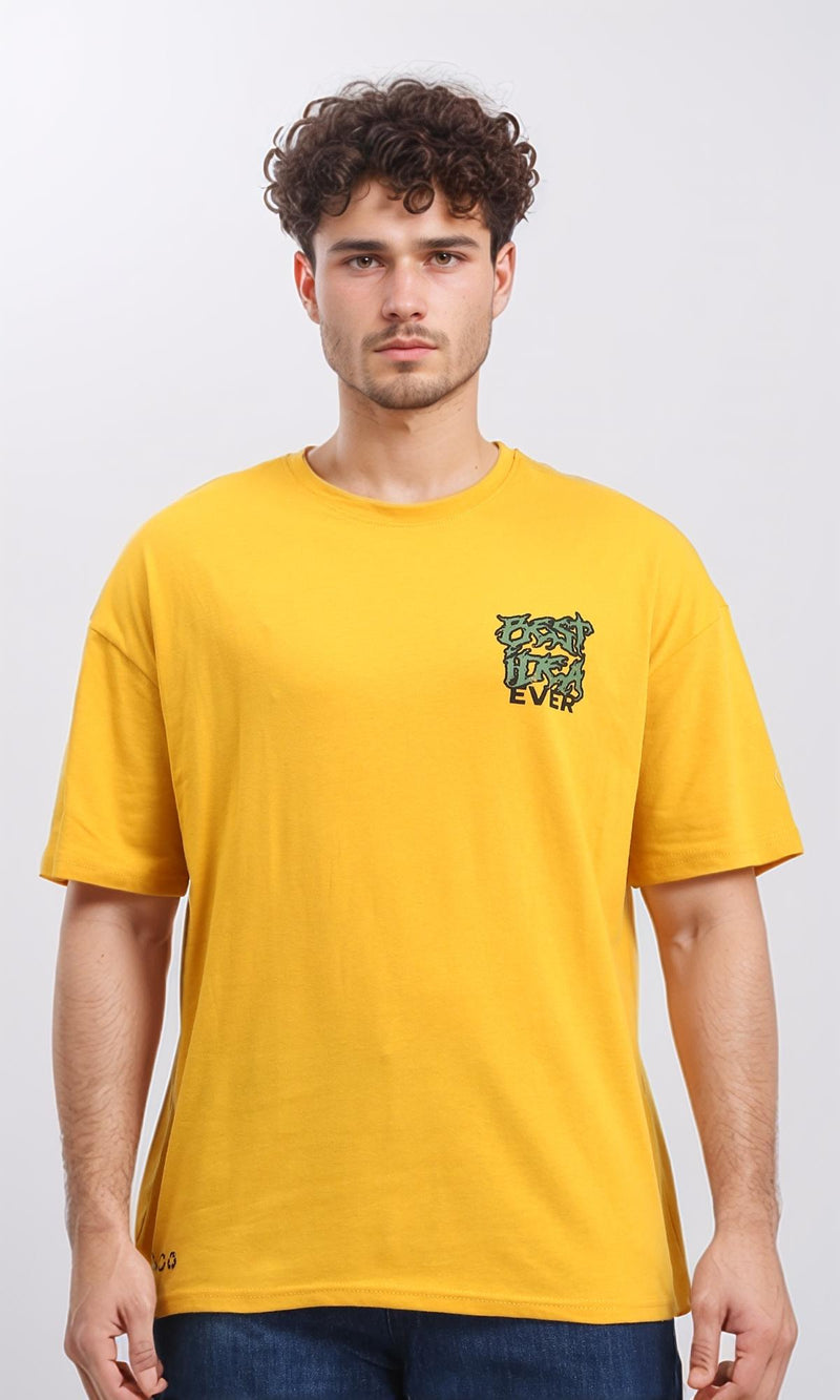 O203130 - Crew Neck Slip On Casual Tee - Mustard