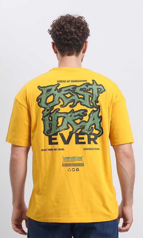 O203130 - Crew Neck Slip On Casual Tee - Mustard