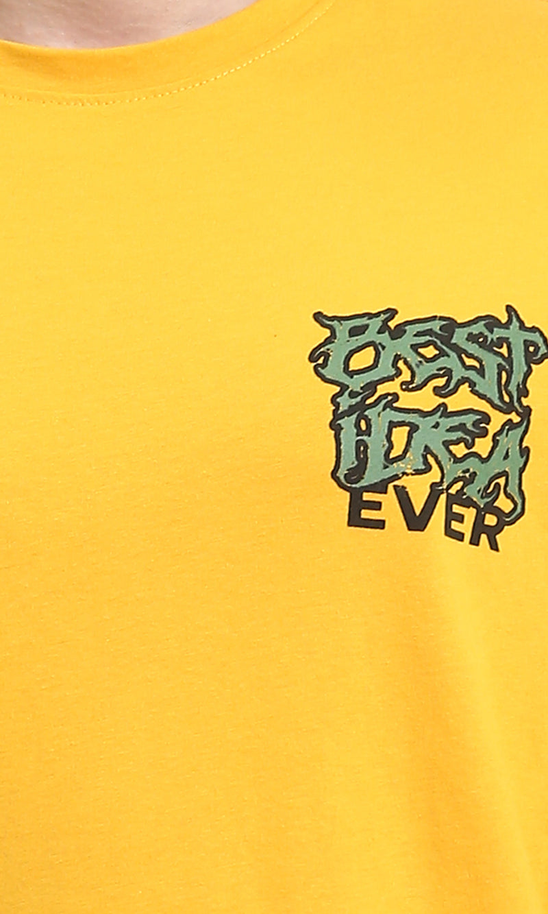 O203130 - Crew Neck Slip On Casual Tee - Mustard