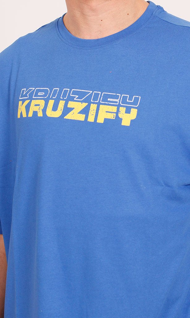 O203143 - Kruzify Oversized Graphic T-Shirt – Royal Blue