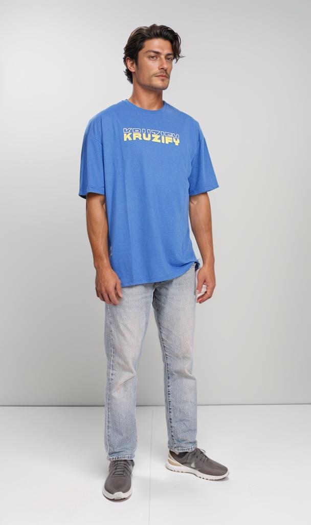 O203143 - Kruzify Oversized Graphic T-Shirt – Royal Blue