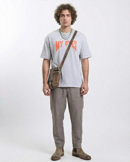 Ravin x Travis Scott "MY EYES" Graphic Oversized T-Shirt in Light Grey - O203147