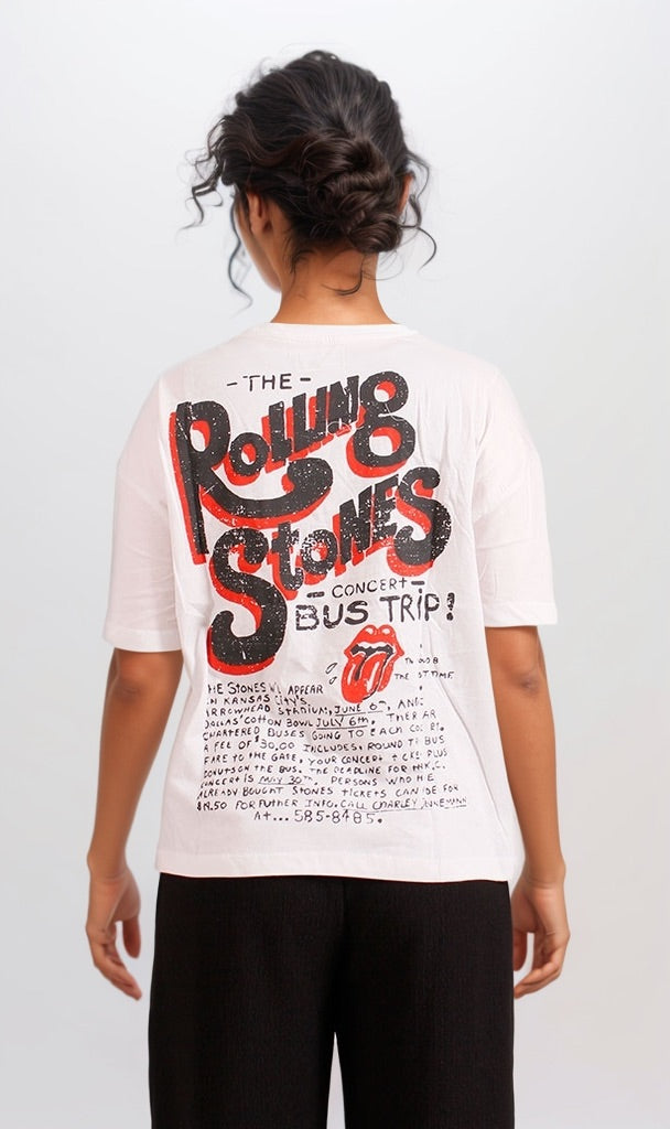 Ravin Oversized Rolling Stones Concert Graphic T-Shirt