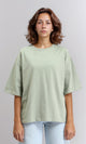 O203151 - Elbow Sleeves Solid Basic Tee - Pastel Olive