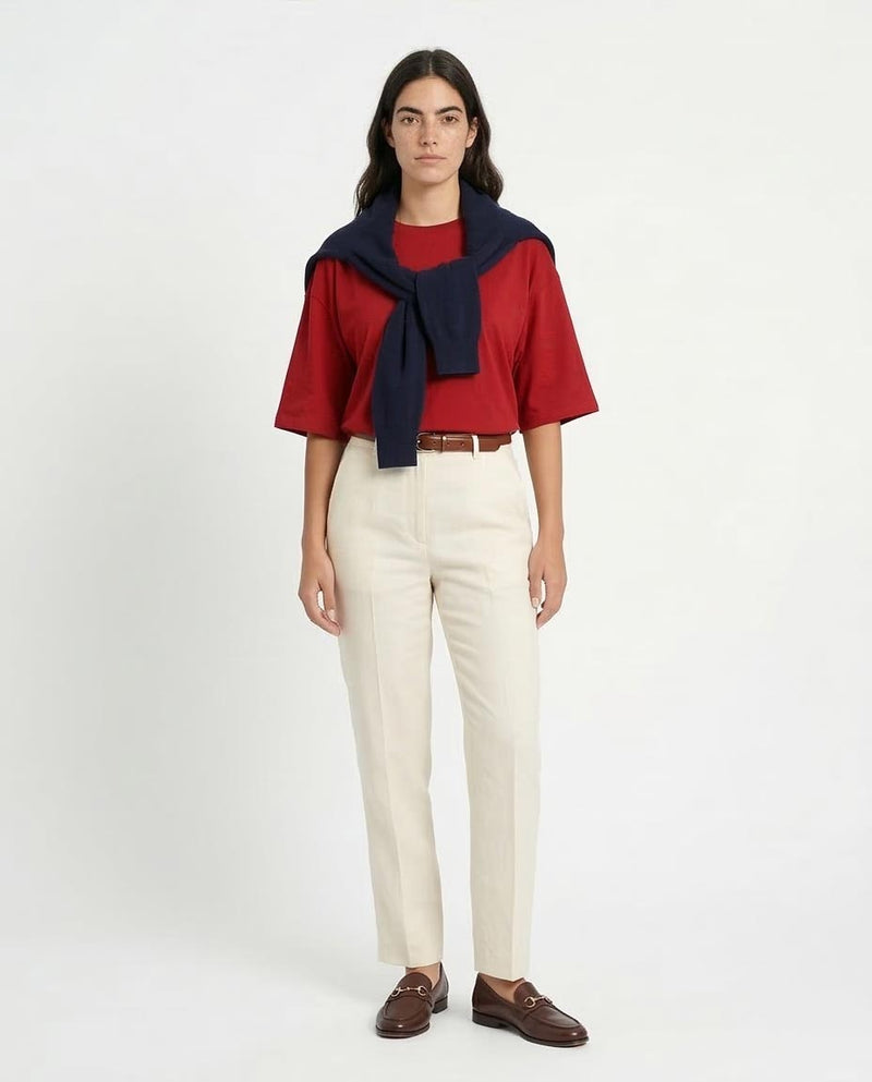 Ravin Oversized Crimson Tee - Everyday Comfort & Modern Style - O203153