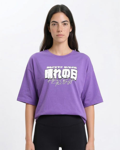Ravin Women's Oversized Manga Graphic T-Shirt - Purple - O203158