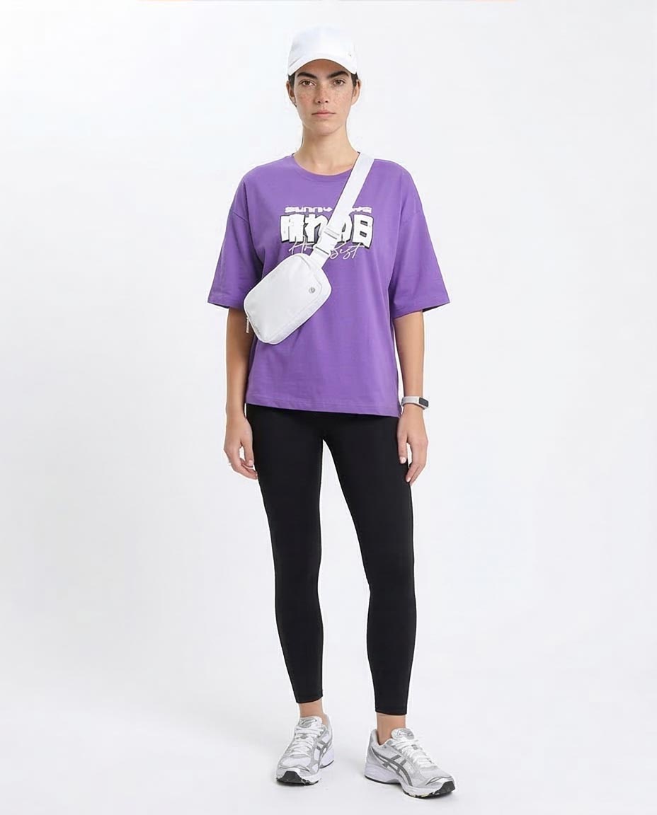 Ravin Women's Oversized Manga Graphic T-Shirt - Purple - O203158
