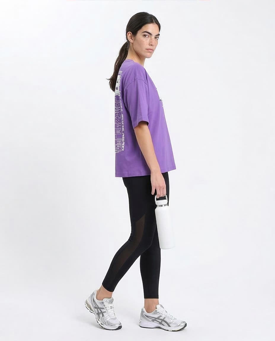 Ravin Women's Oversized Manga Graphic T-Shirt - Purple - O203158