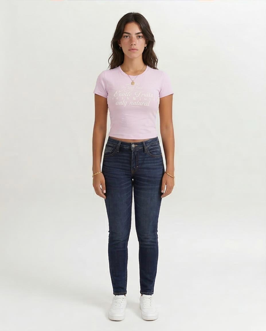 RAVIN "Exotic Fruits" Graphic Baby Tee in Lilac - O203161