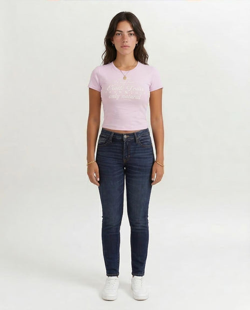 RAVIN "Exotic Fruits" Graphic Baby Tee in Lilac - O203161