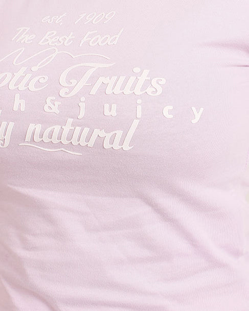 RAVIN "Exotic Fruits" Graphic Baby Tee in Lilac - O203161