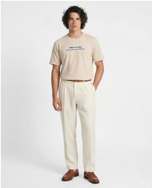 تيشيرت رافين رجالي بقصة جرافيك 100% قطن فريد أقين.. × روفوس دو سول "ذا جورج" - بيج رملي - O203195